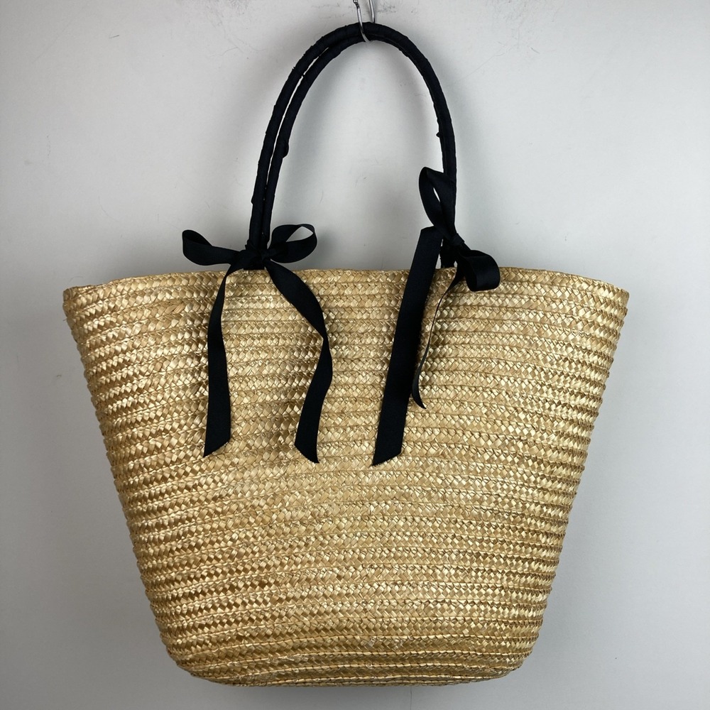Natural Large Handwoven Straw Wicker Tote Bag with Sturdy Handles